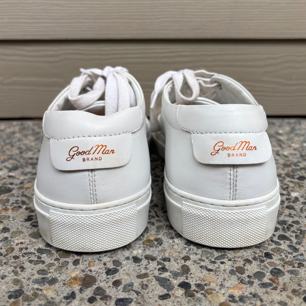 Good Man Brand Edge Sneaker White Leather Low Top Mens 10 Made in Italy - Picture 9 of 10